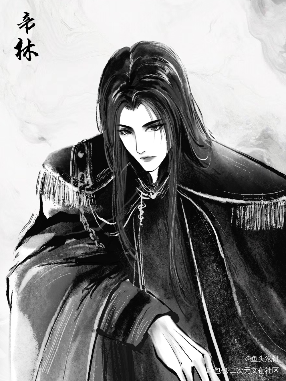 帝林_黑白简笔绘画作品
