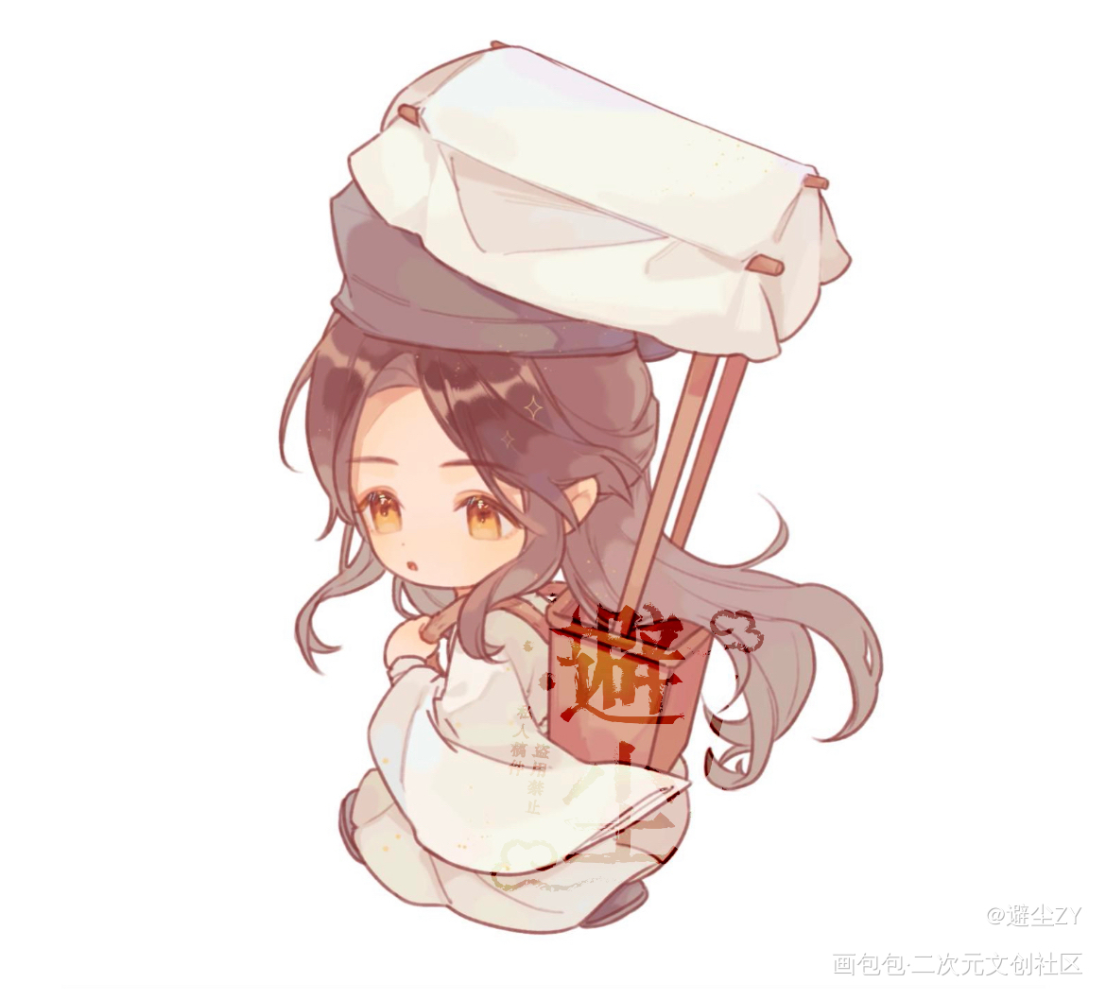 倩男幽魂·花怜_天官赐福花城·天官赐福谢怜·天官赐福Q版绘画作品