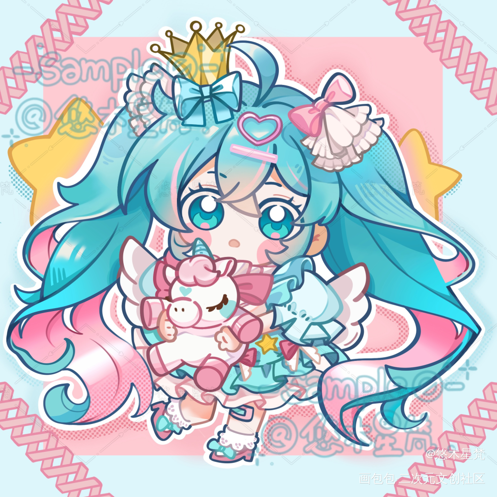 独角兽初音_初音未来初音同人绘画初音miku绘画作品