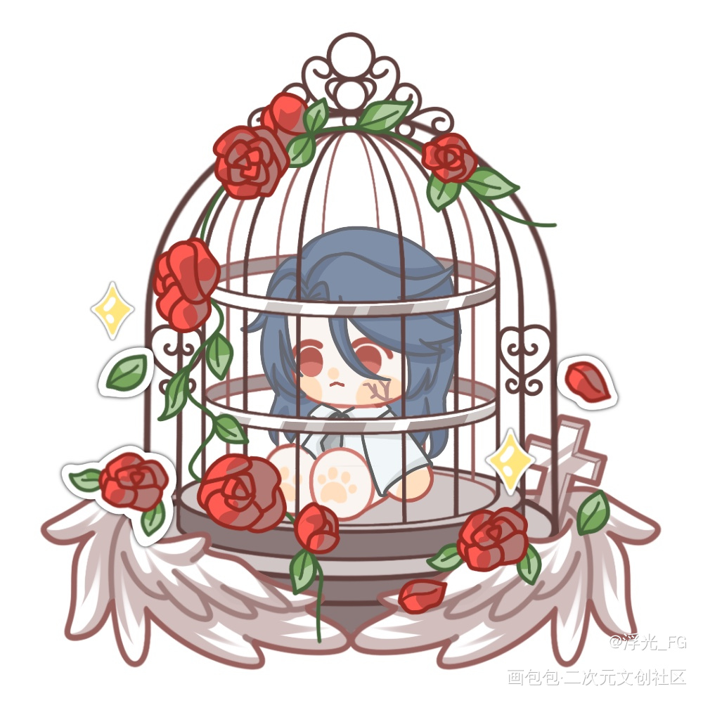 笼中鸟_欢迎进入梦魇直播间绘画作品