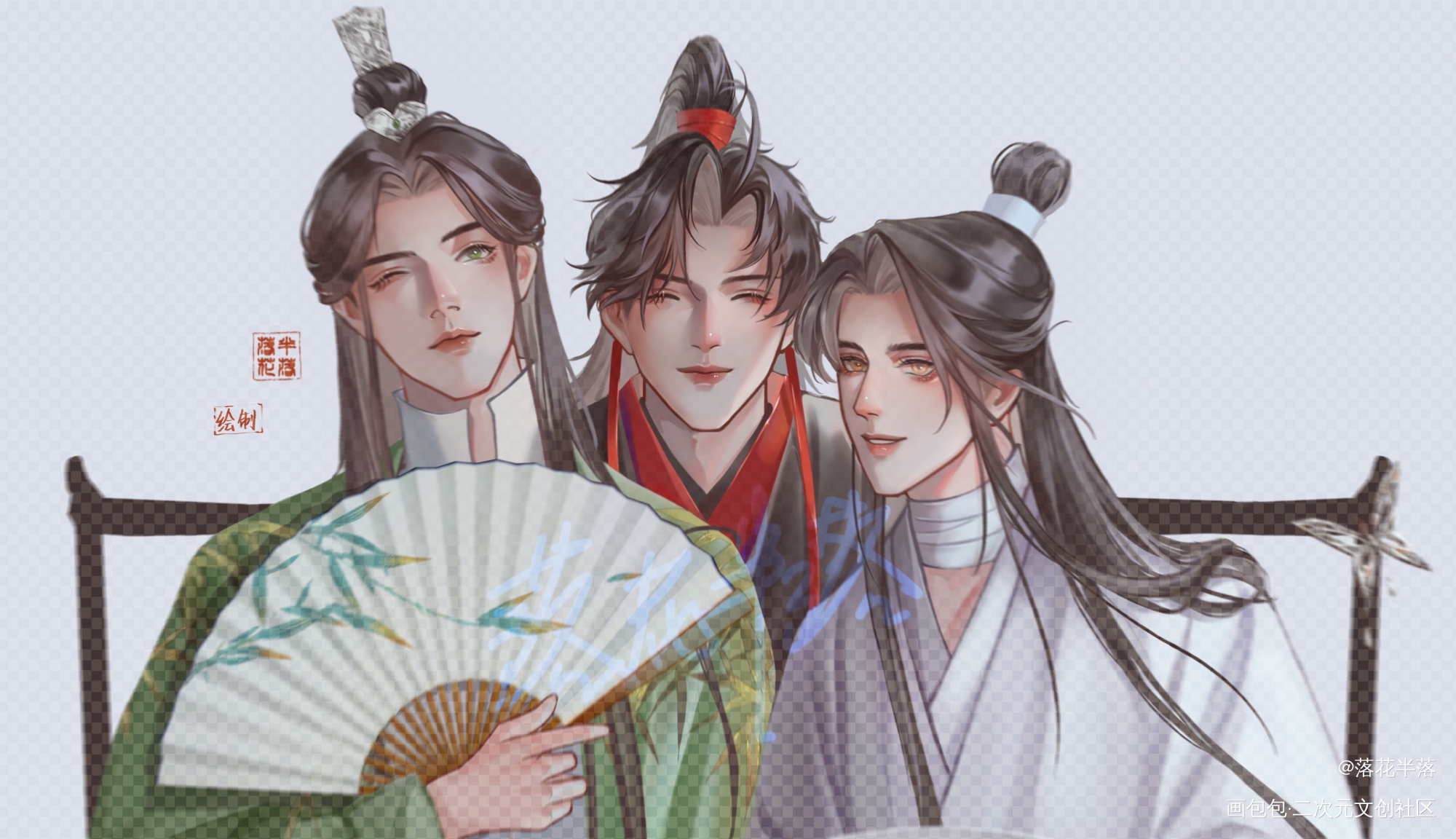 小合照_魔道祖师谢怜·天官赐福沈清秋·人渣反派自救系统魏无羡·魔道祖师绘画作品