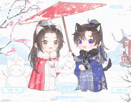 燃晚堆雪人⛄️_绘画作品