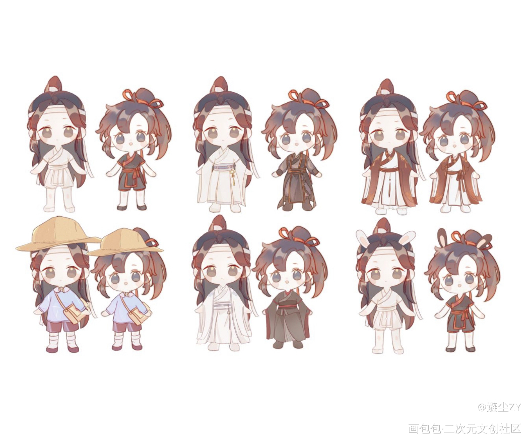 奇迹忘羡·换装小游戏_魔道祖师蓝忘机·魔道祖师魏无羡·魔道祖师Q版绘画作品