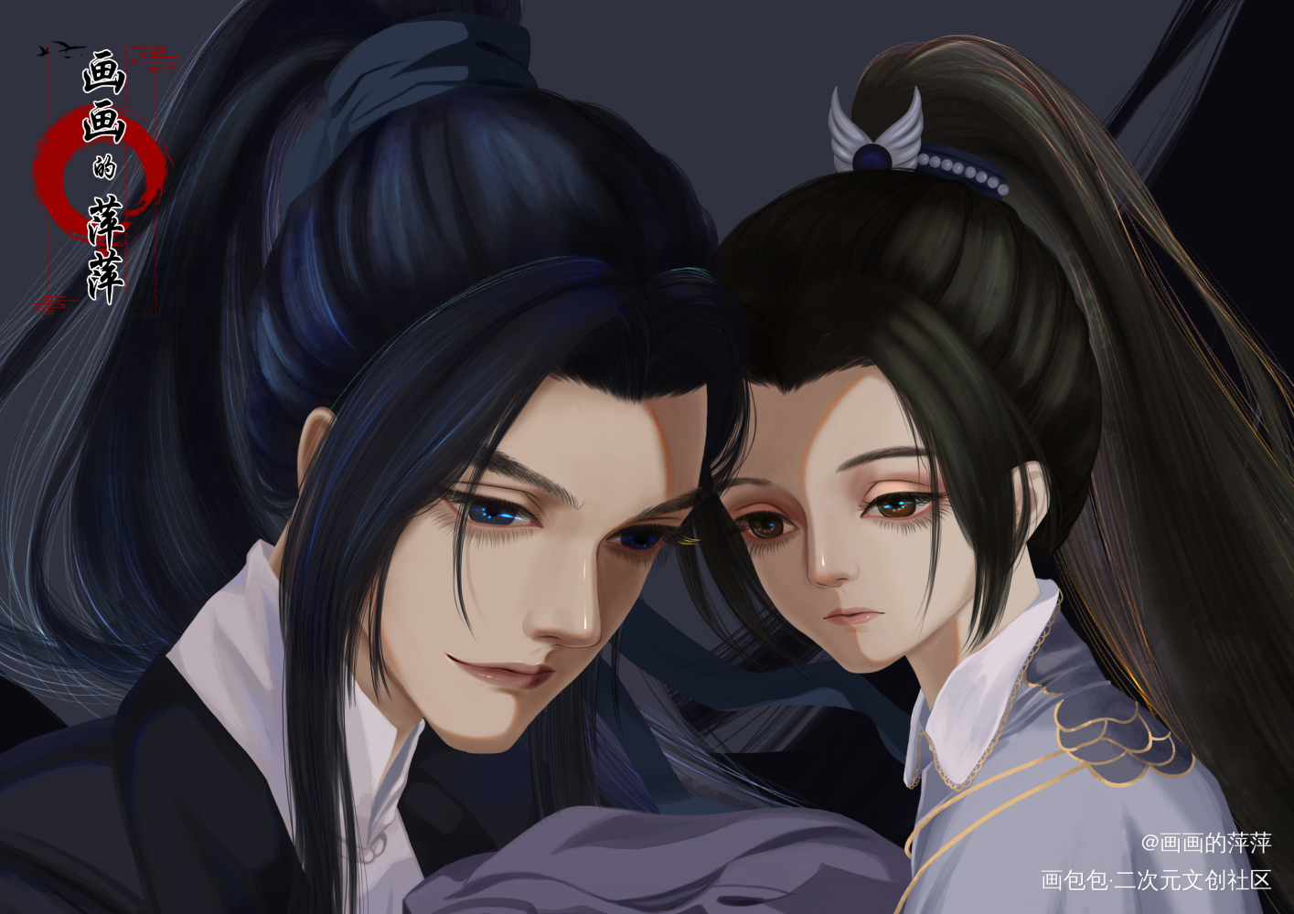 本座不好_二哈和他的白猫师尊燃晚绘画作品