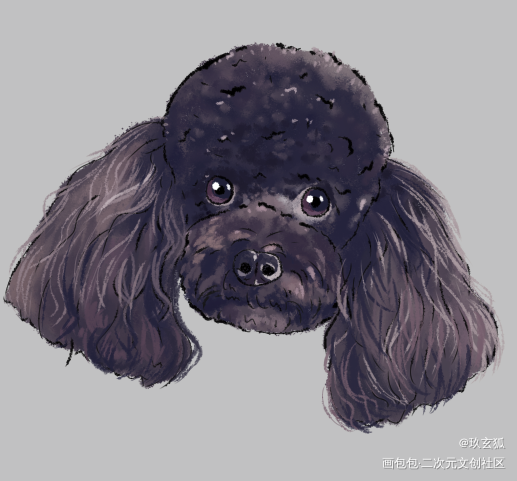 宠物插画定制～_国风可爱水彩绘画作品