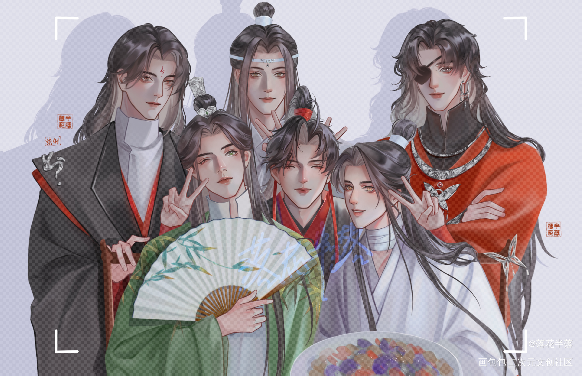 合照啦_人渣反派自救系统天官赐福魔道祖师绘画作品