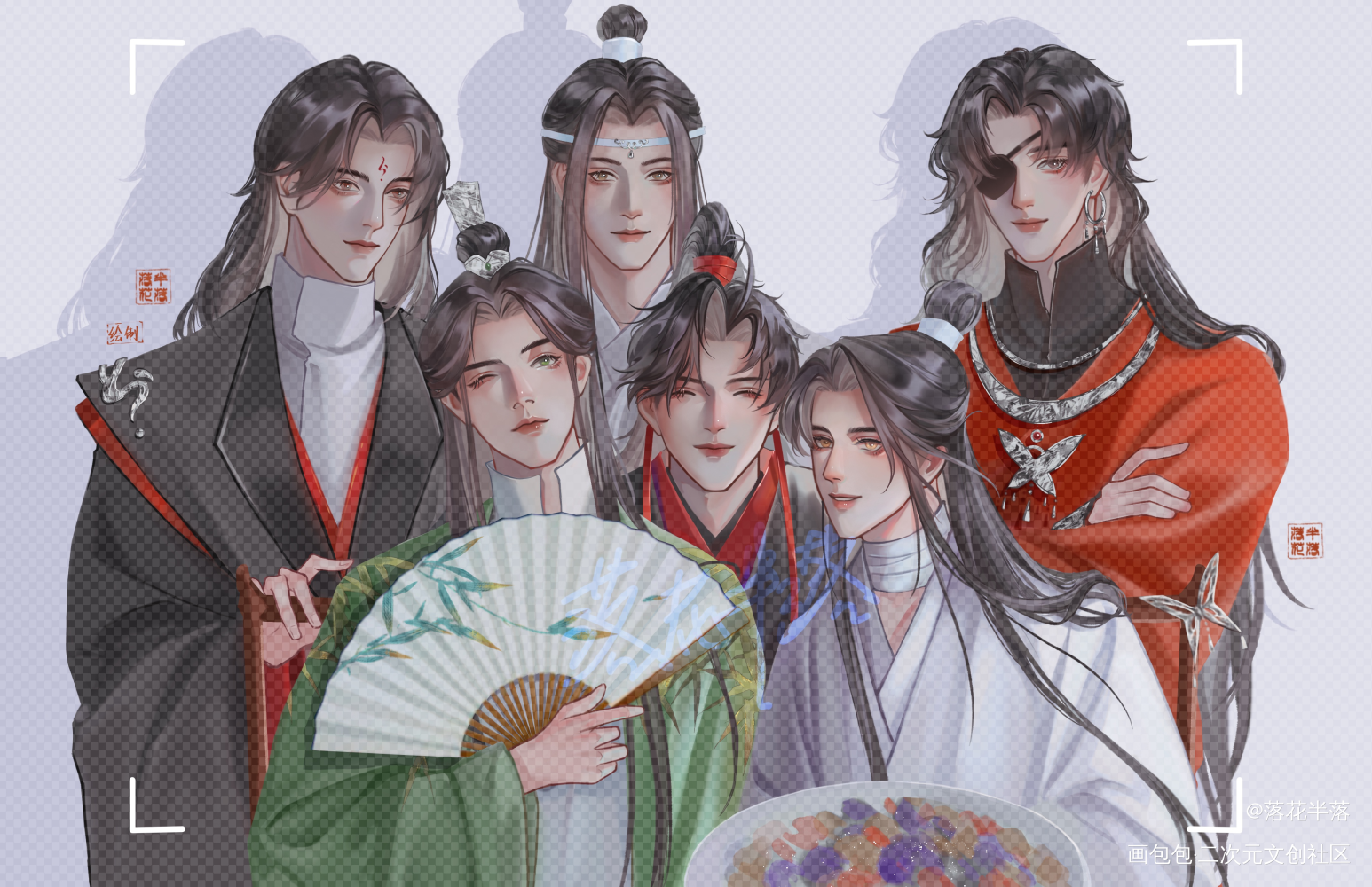 合照啦_人渣反派自救系统天官赐福魔道祖师绘画作品