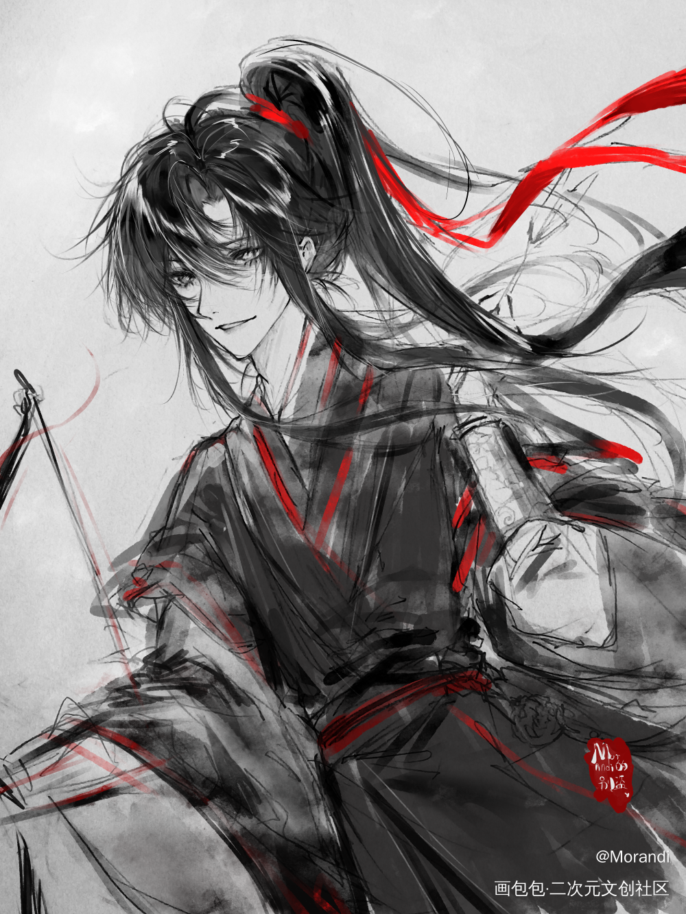丰神俊朗少年郎_魔道祖师魏无羡·魔道祖师绘画作品