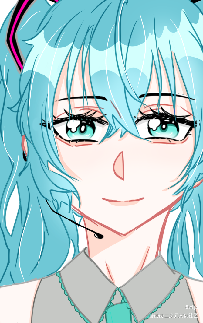miku嘿嘿_板绘涂摸鱼页绘画作品