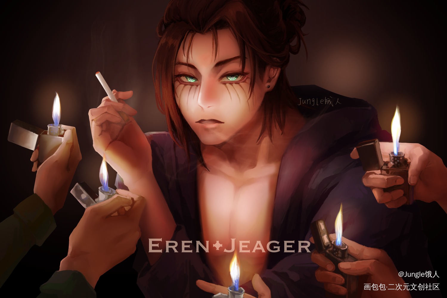 帕岛魅魔生日快乐🎂_艾伦·耶格尔·进击的巨人绘画作品