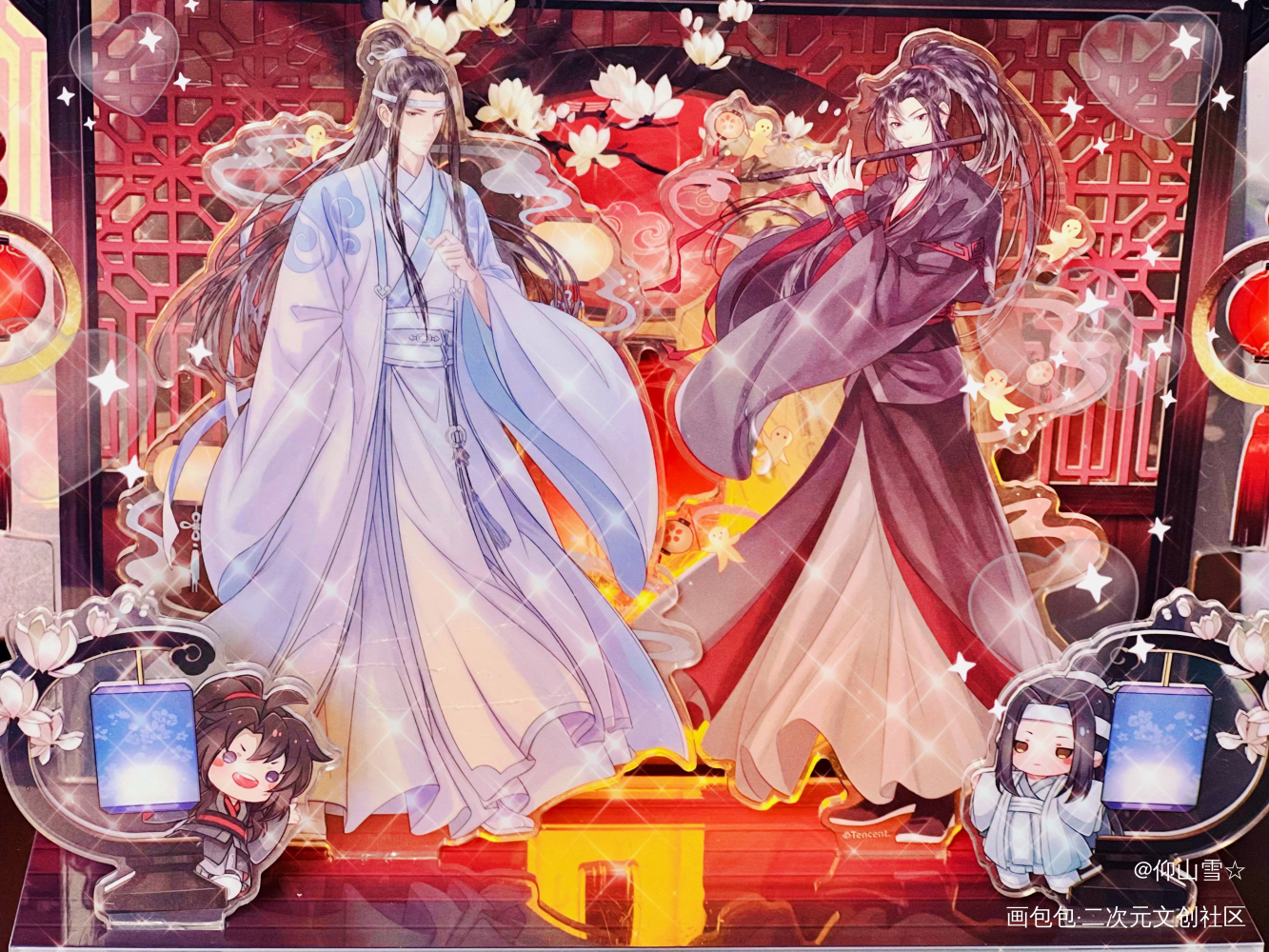 琴瑟和鸣，花开并蒂_魔道祖师谷美分享蓝忘机·魔道祖师魏无羡·魔道祖师绘画作品
