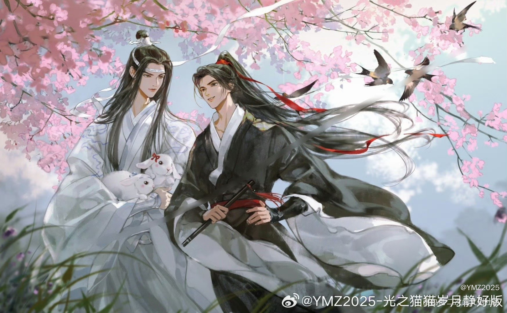 忘羡·春_魔道祖师蓝忘机·魔道祖师魏无羡·魔道祖师绘画作品