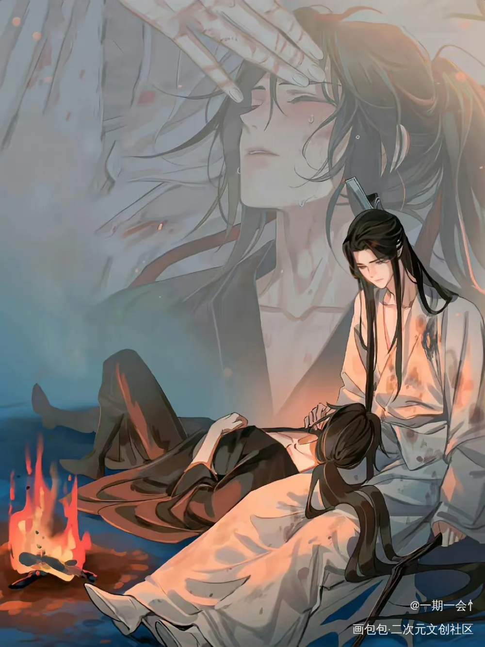 屠戮玄武之忘羡首吟_魔道祖师蓝忘机·魔道祖师魏无羡·魔道祖师绘画作品