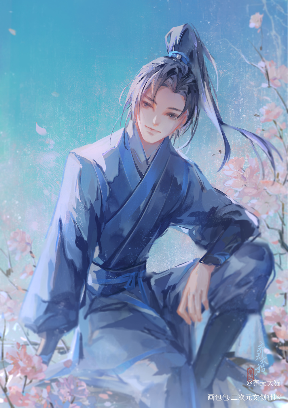 墨燃生贺_二哈和他的白猫师尊燃晚墨燃绘画作品