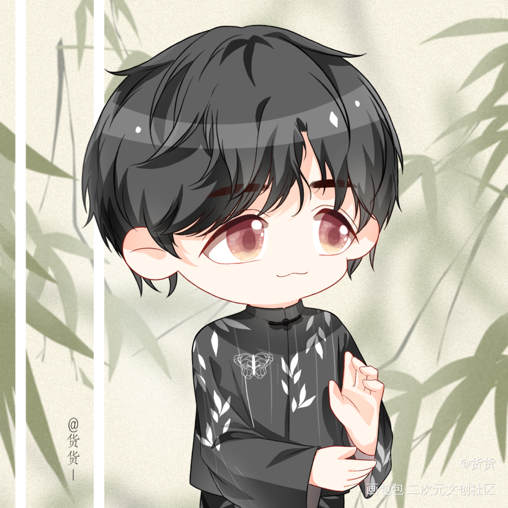 _摸鱼页可爱Q版绘画作品