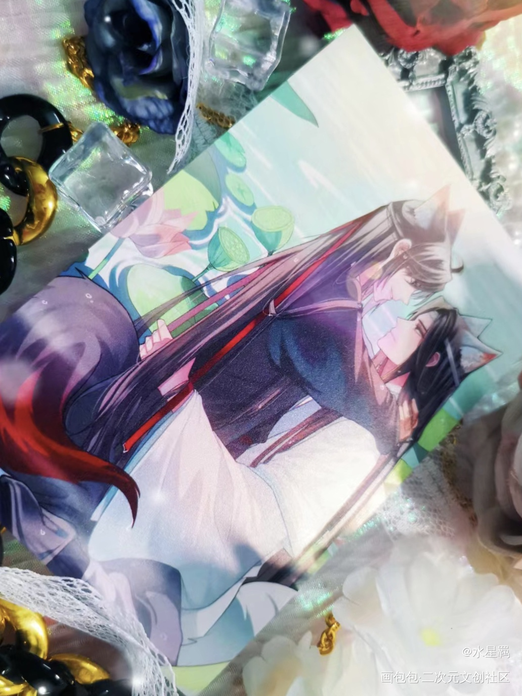 鱼戏莲叶间_魔道祖师谷美分享蓝忘机·魔道祖师魏无羡·魔道祖师绘画作品