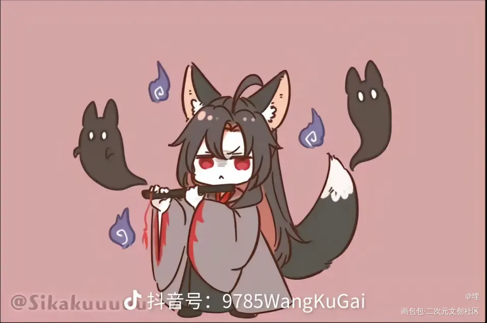 _魔道祖师蓝忘机·魔道祖师魏无羡·魔道祖师蓝忘机魏无羡可爱古风Q版绘画作品