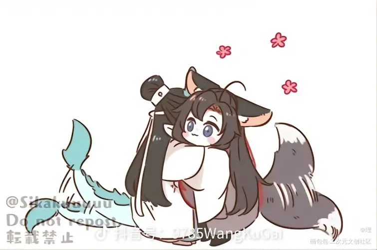 _魔道祖师蓝忘机·魔道祖师魏无羡·魔道祖师蓝忘机魏无羡可爱古风Q版绘画作品