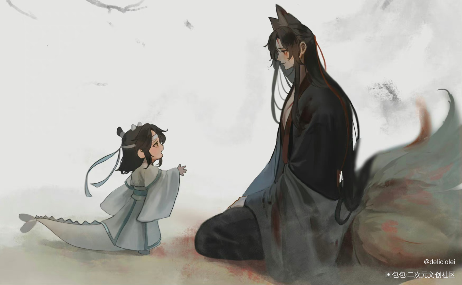 回家_魔道祖师蓝忘机·魔道祖师魏无羡·魔道祖师绘画作品