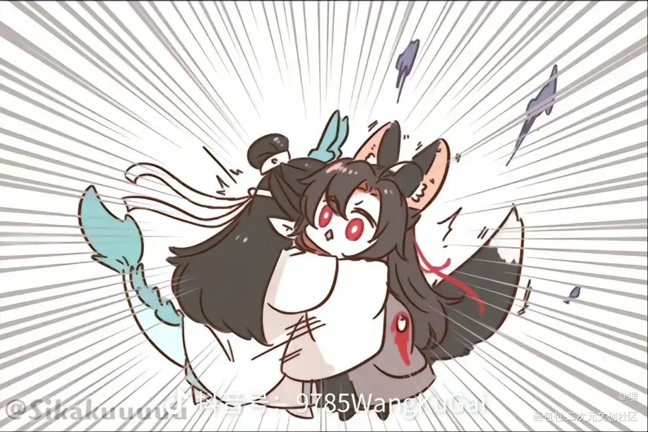 _魔道祖师蓝忘机·魔道祖师魏无羡·魔道祖师蓝忘机魏无羡可爱古风Q版绘画作品