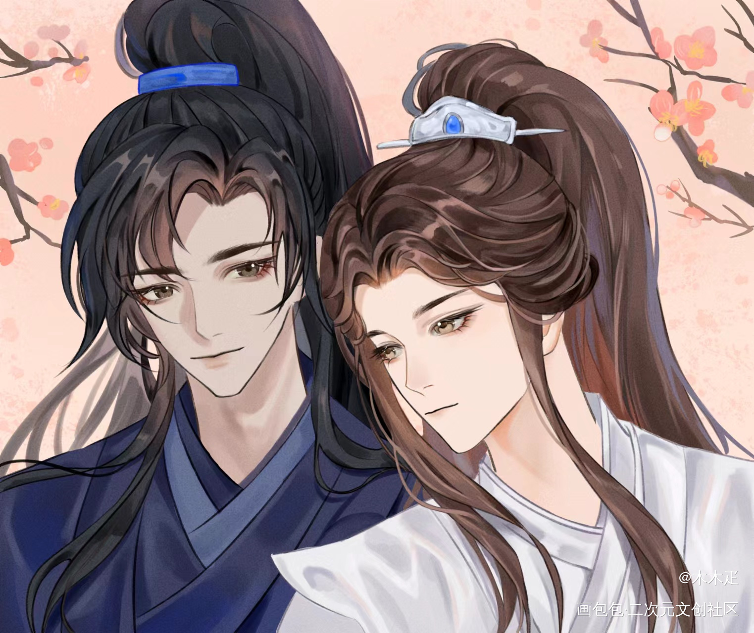 燃晚倚肩_二哈和他的白猫师尊绘画作品