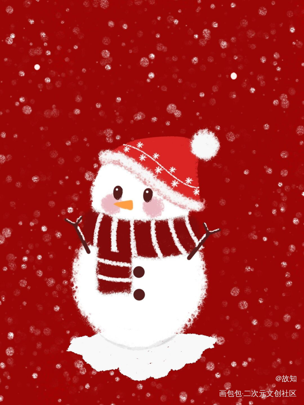 小雪人_Q版绘画作品