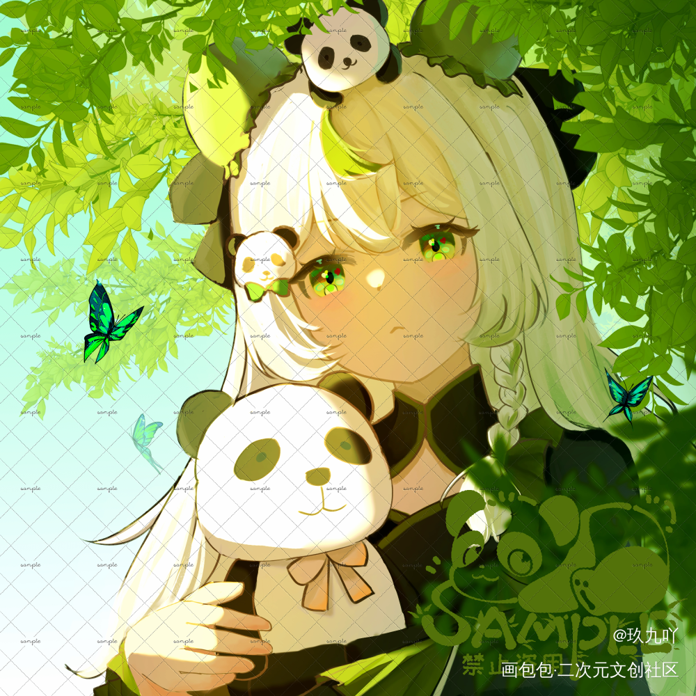 绿色_可爱日系绘画作品