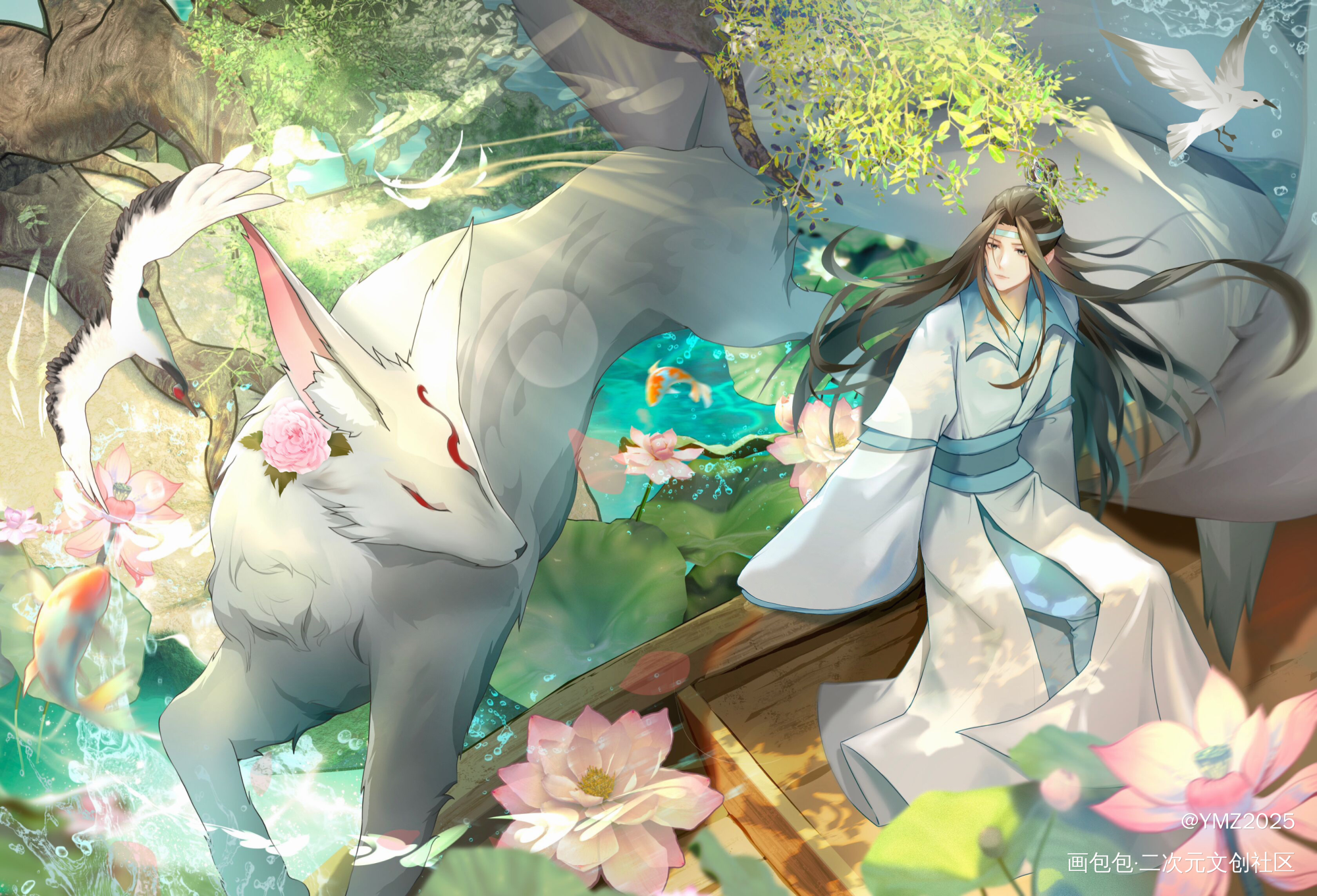 蓝忘机生贺图_魔道祖师蓝忘机绘画作品