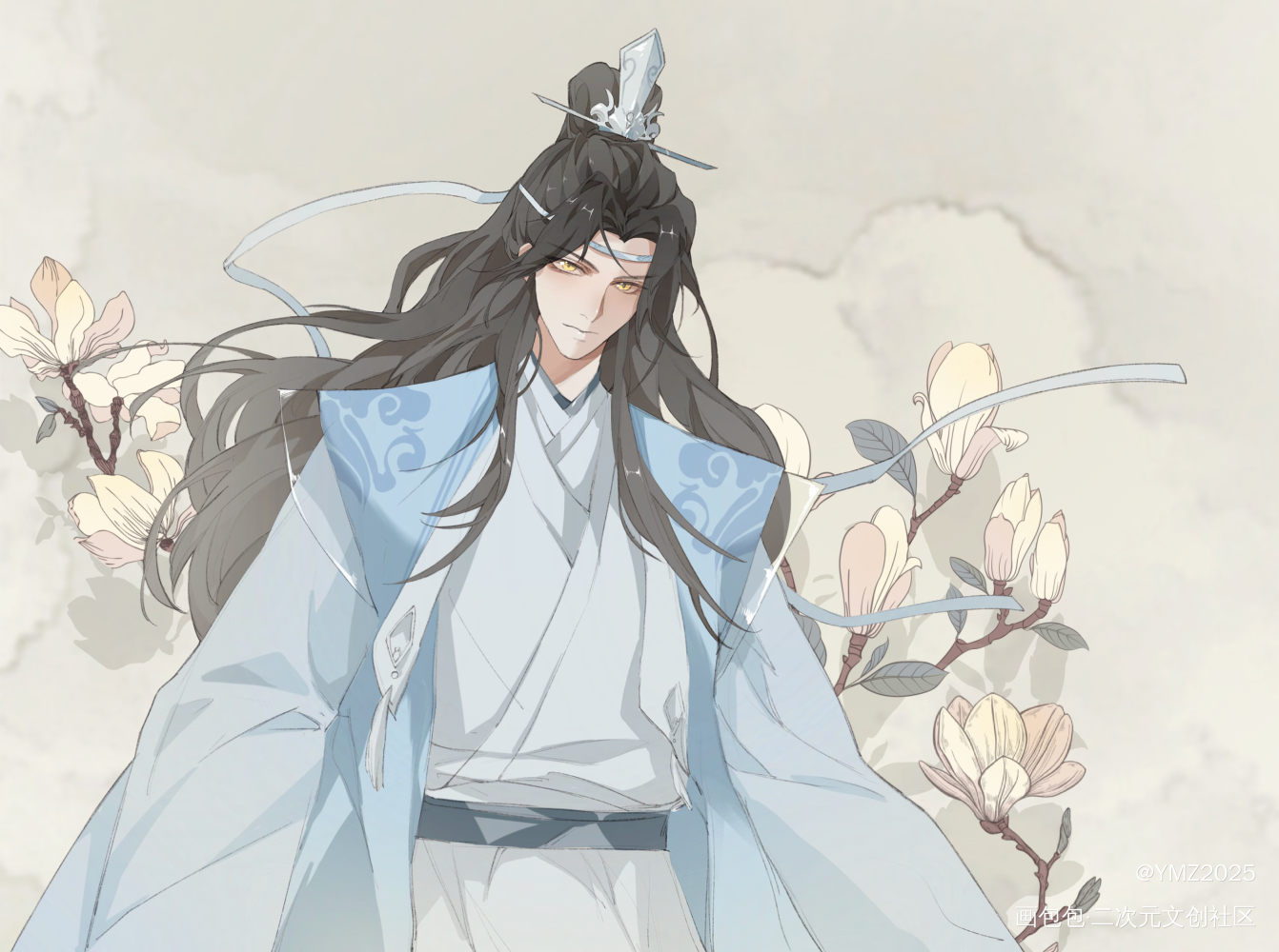 蓝忘机头像_魔道祖师魏无羡绘画作品