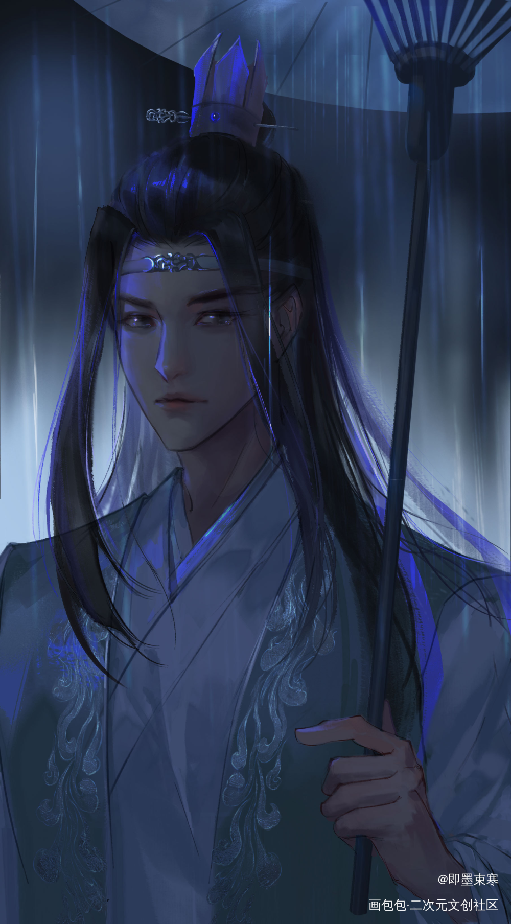 蓝二哥哥_魔道祖师蓝湛绘画作品