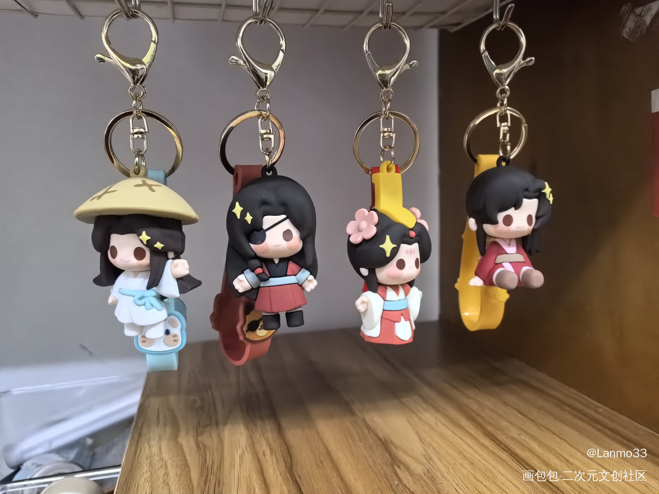 小钥匙扣好适合挂一排_天官赐福谢怜花城Q版绘画作品