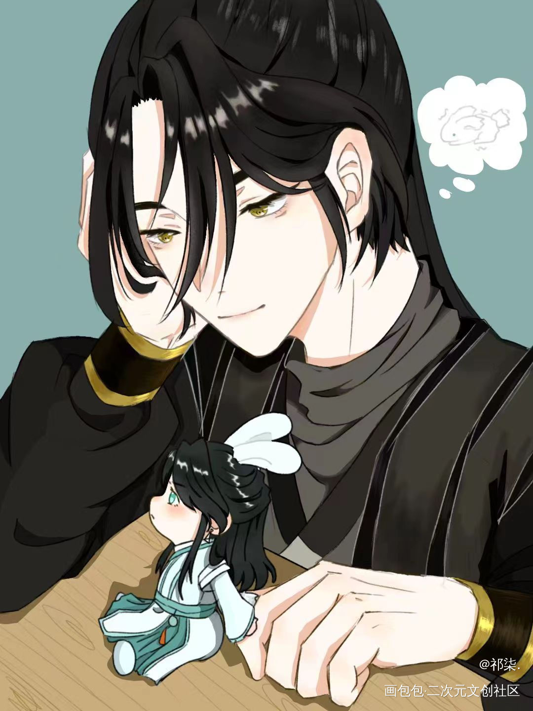 _天官赐福双玄贺玄师青玄绘画作品