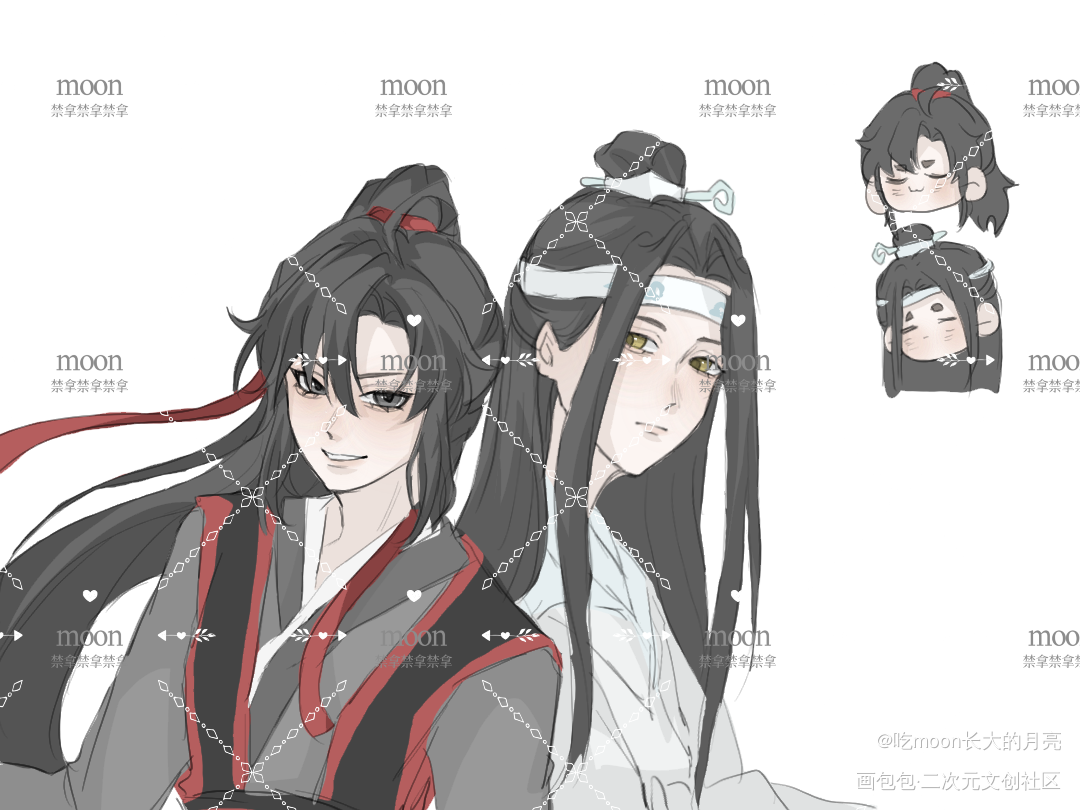 428_魔道祖师蓝忘机·魔道祖师魏无羡·魔道祖师蓝忘机魏无羡绘画作品