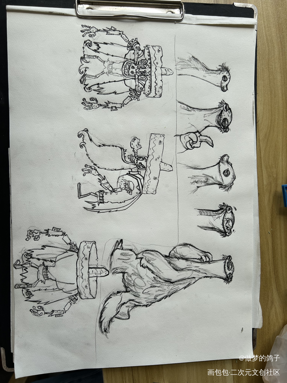 临摹_临摹练习摸鱼页人物练习草稿铅笔画手绘绘画作品