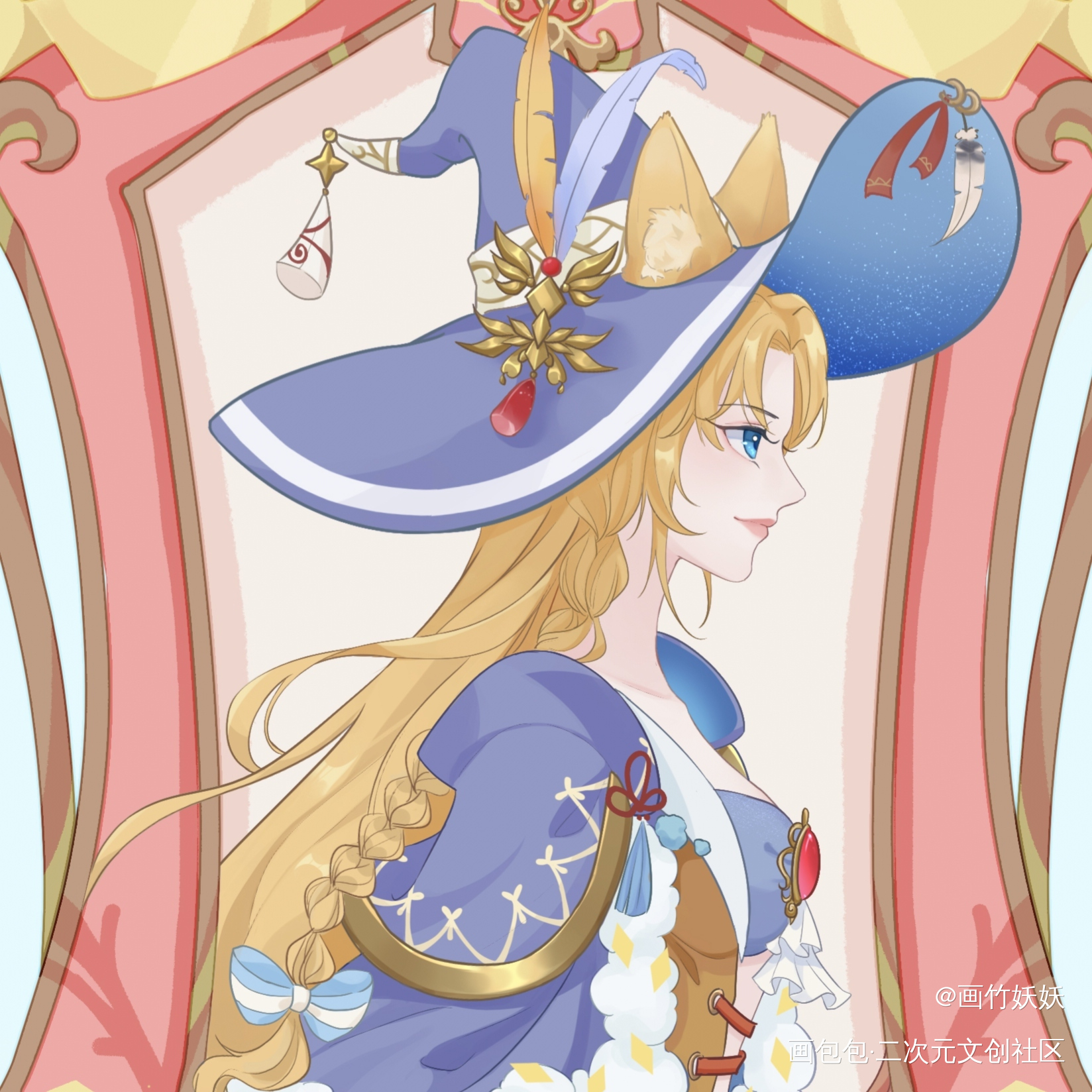 贝芙丽·西塔_贝芙丽平涂日系卡牌原创oc绘画作品