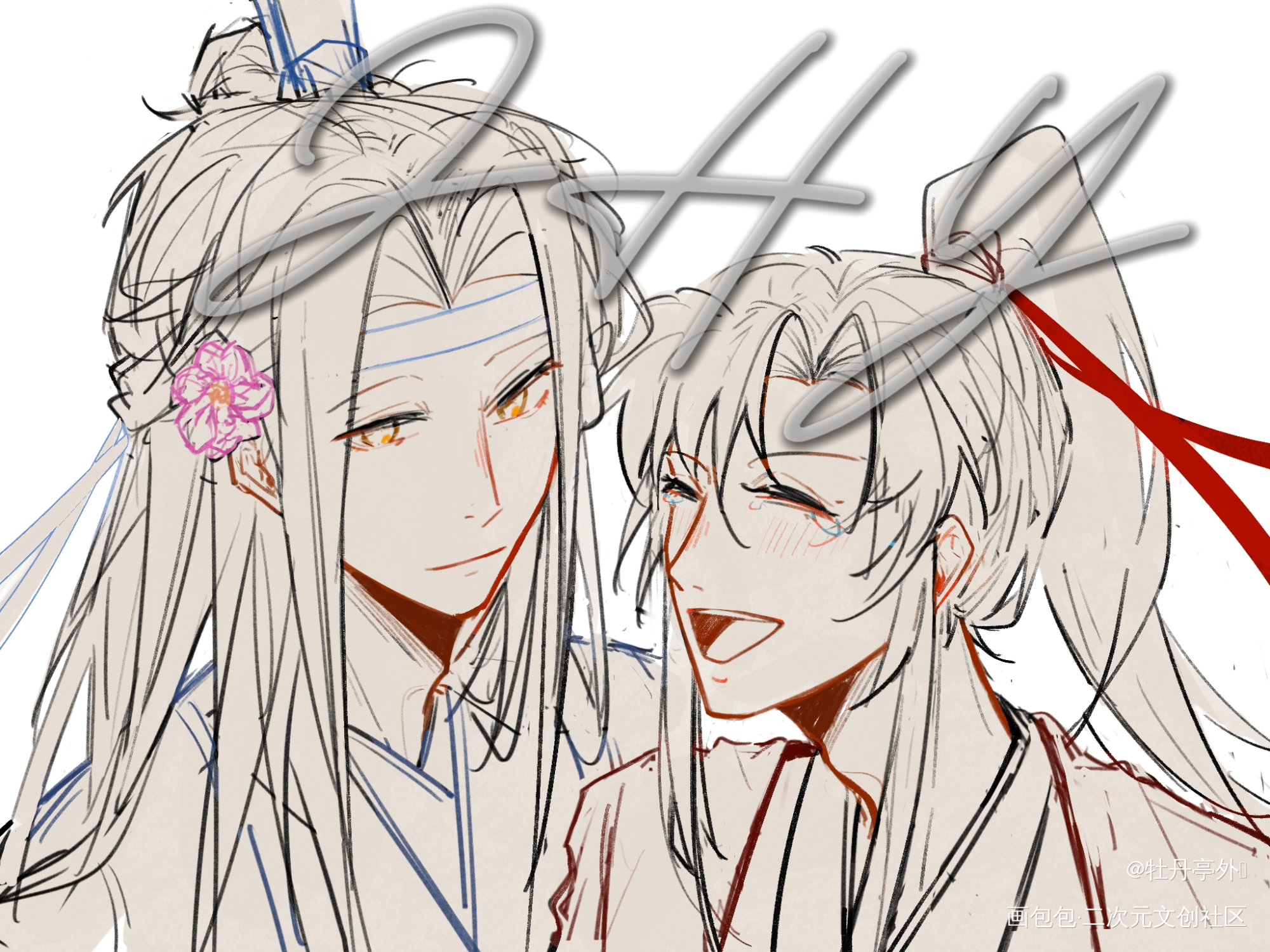 小芍药很适合小叽呢～_魔道祖师蓝忘机·魔道祖师魏无羡·魔道祖师绘画作品