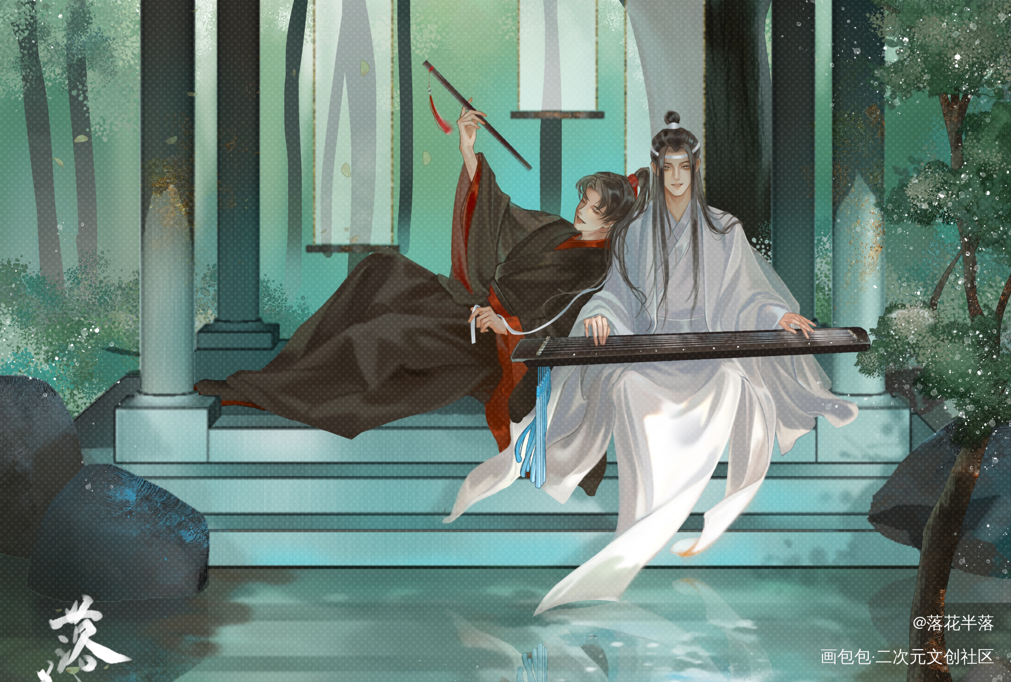 忘羡_魔道祖师蓝忘机·魔道祖师魏无羡·魔道祖师绘画作品