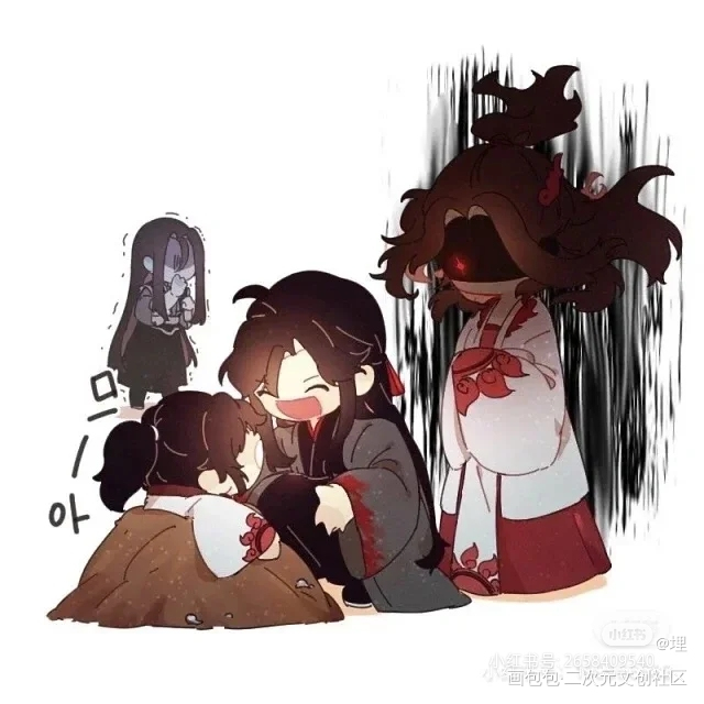 _魔道祖师蓝忘机·魔道祖师魏无羡·魔道祖师蓝忘机魏无羡国风手绘可爱古风水彩Q版绘画作品
