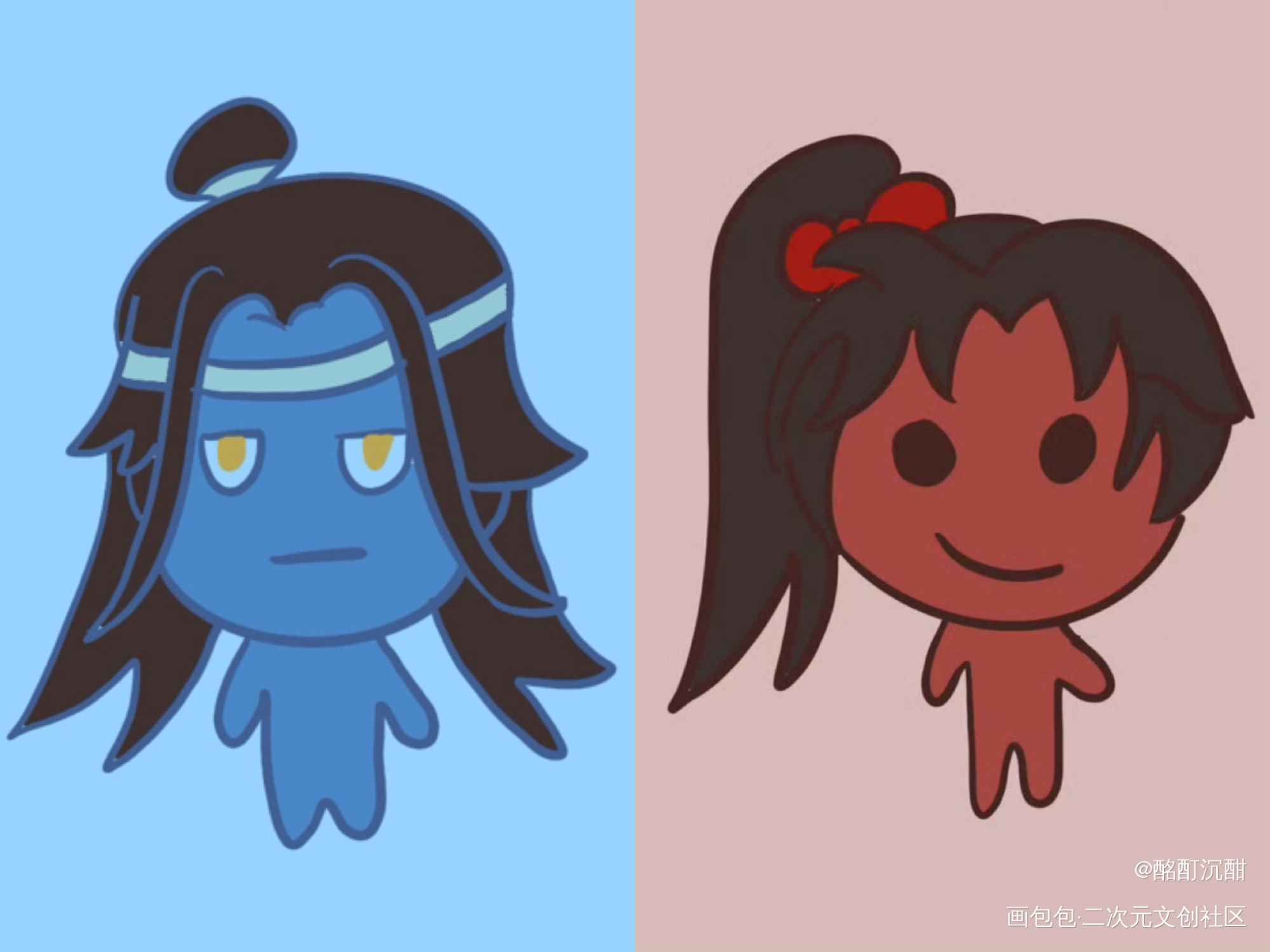森林冰火人之忘羡版_魔道祖师忘羡绘画作品