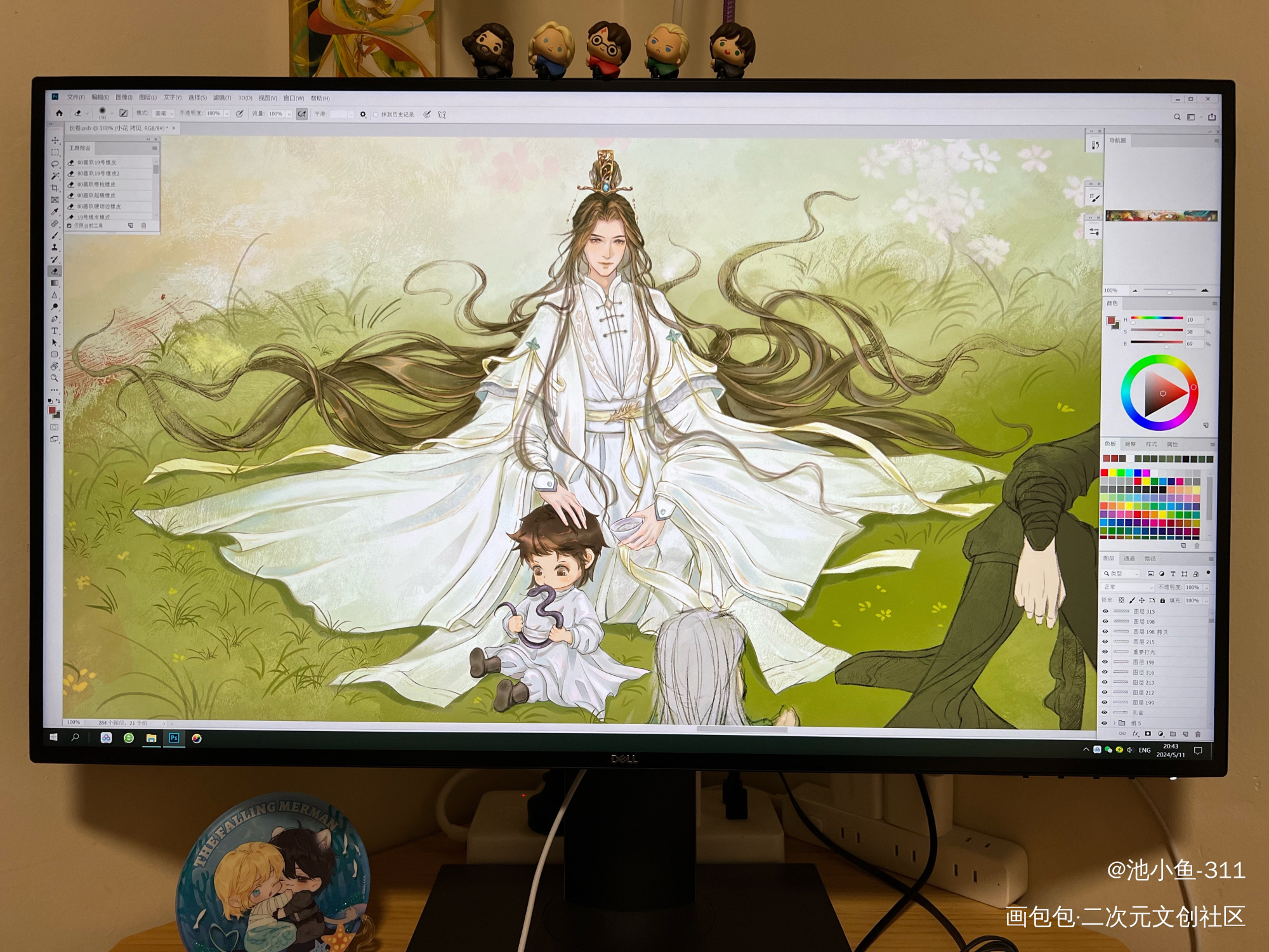 为啥拍照比截图好看？_提灯映桃花楚河古风淮上绘画作品