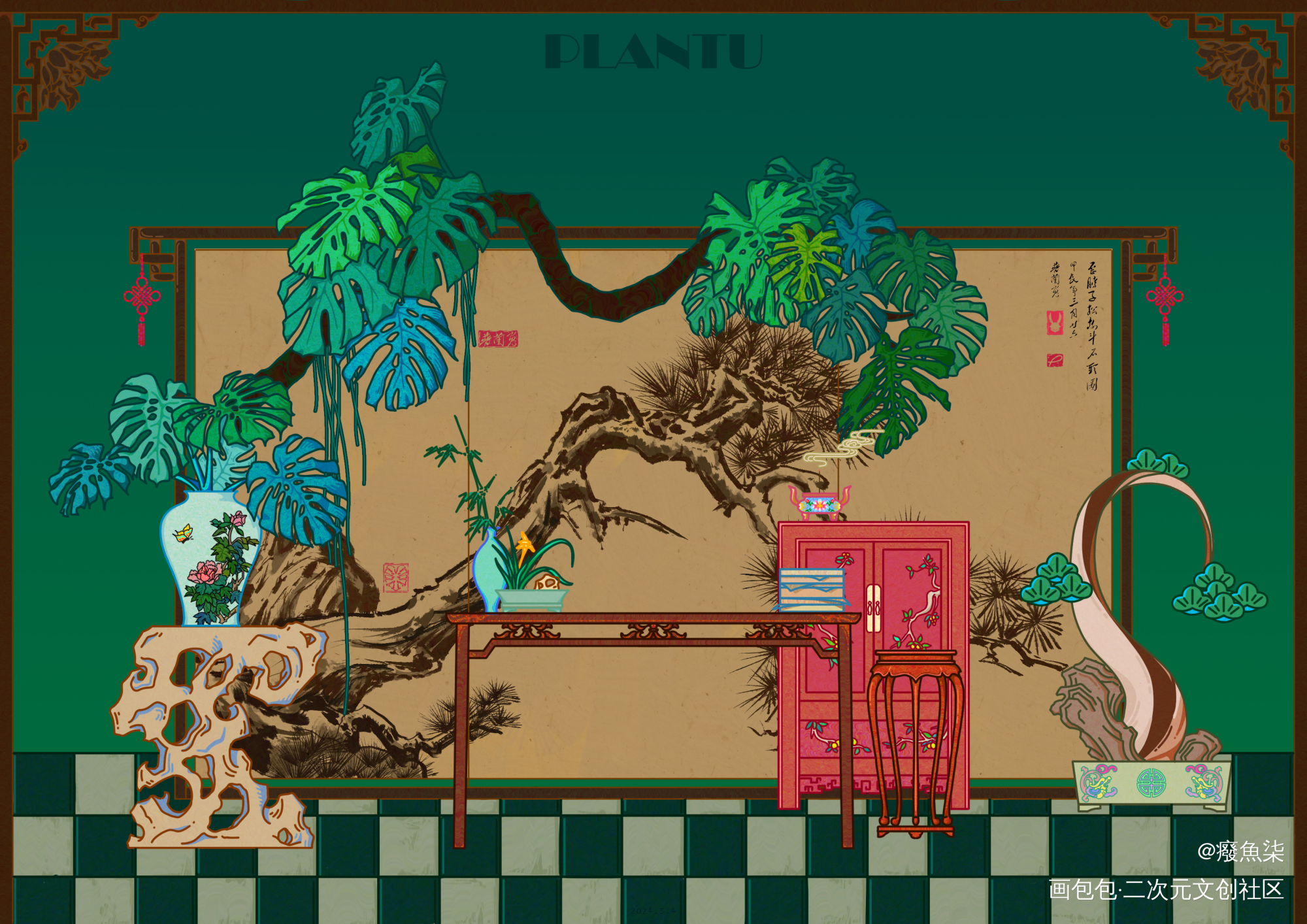 偶尔画点其他的_个人设计插画创意绘画原创古风原创板绘插画绘画作品