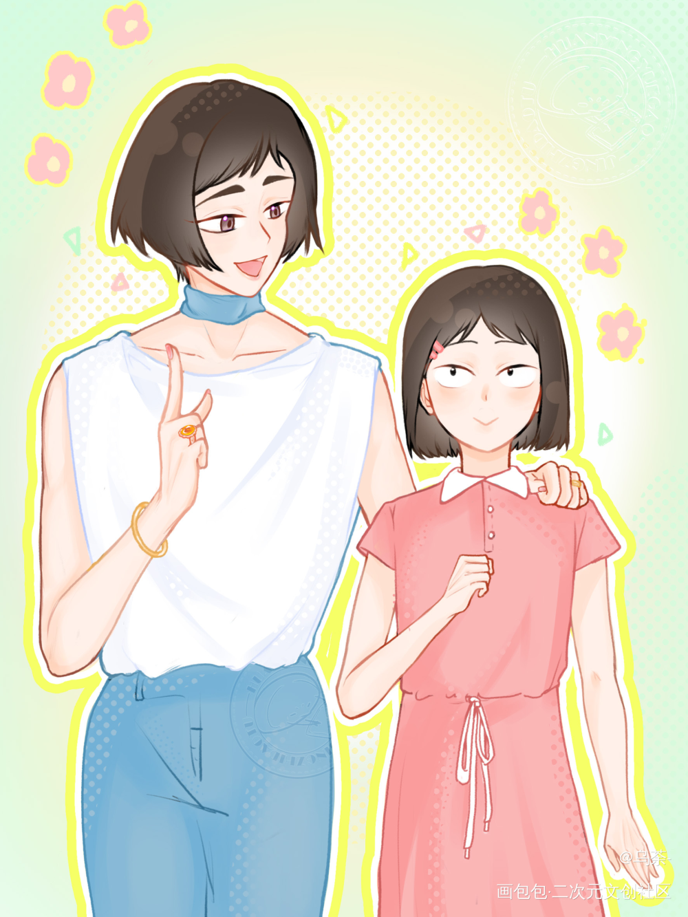做自己的小直超美的_岩仓美津未跃动青春摸鱼绘画作品