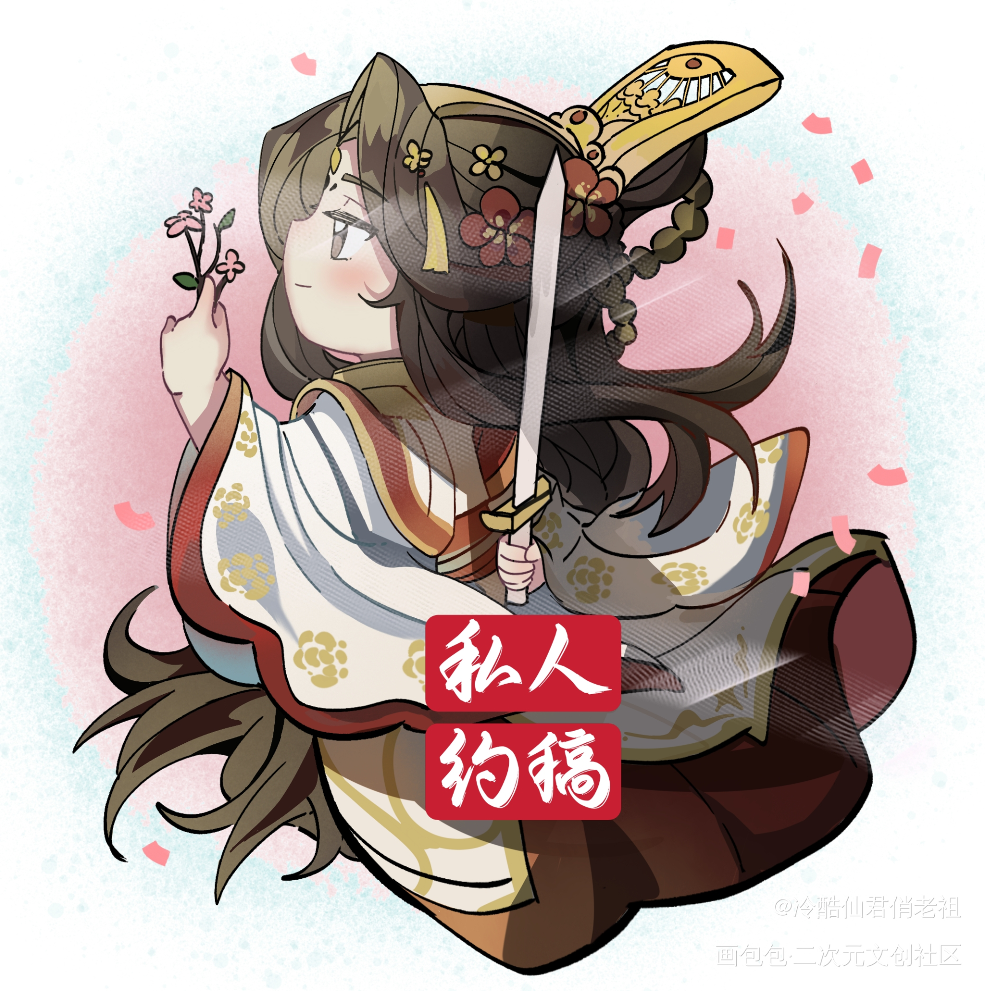谢怜（花在另一个动态）_天官赐福谢怜·天官赐福绘画作品