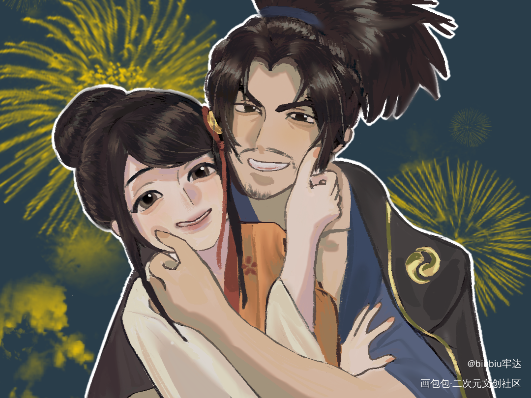 武藏和阿通_绘画作品