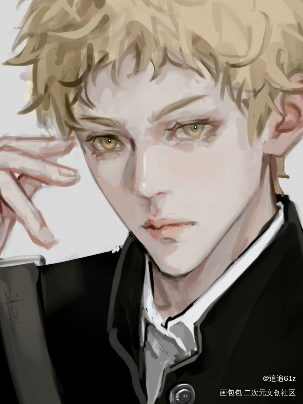 很喜欢这种笔触乱爬的感觉_排球少年厚涂月岛萤procreate画画绘画绘画作品