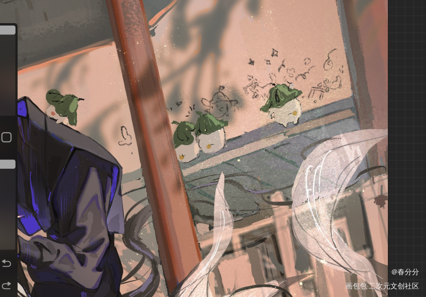 520贴贴_二哈和他的白猫师尊燃晚墨燃楚晚宁绘画作品