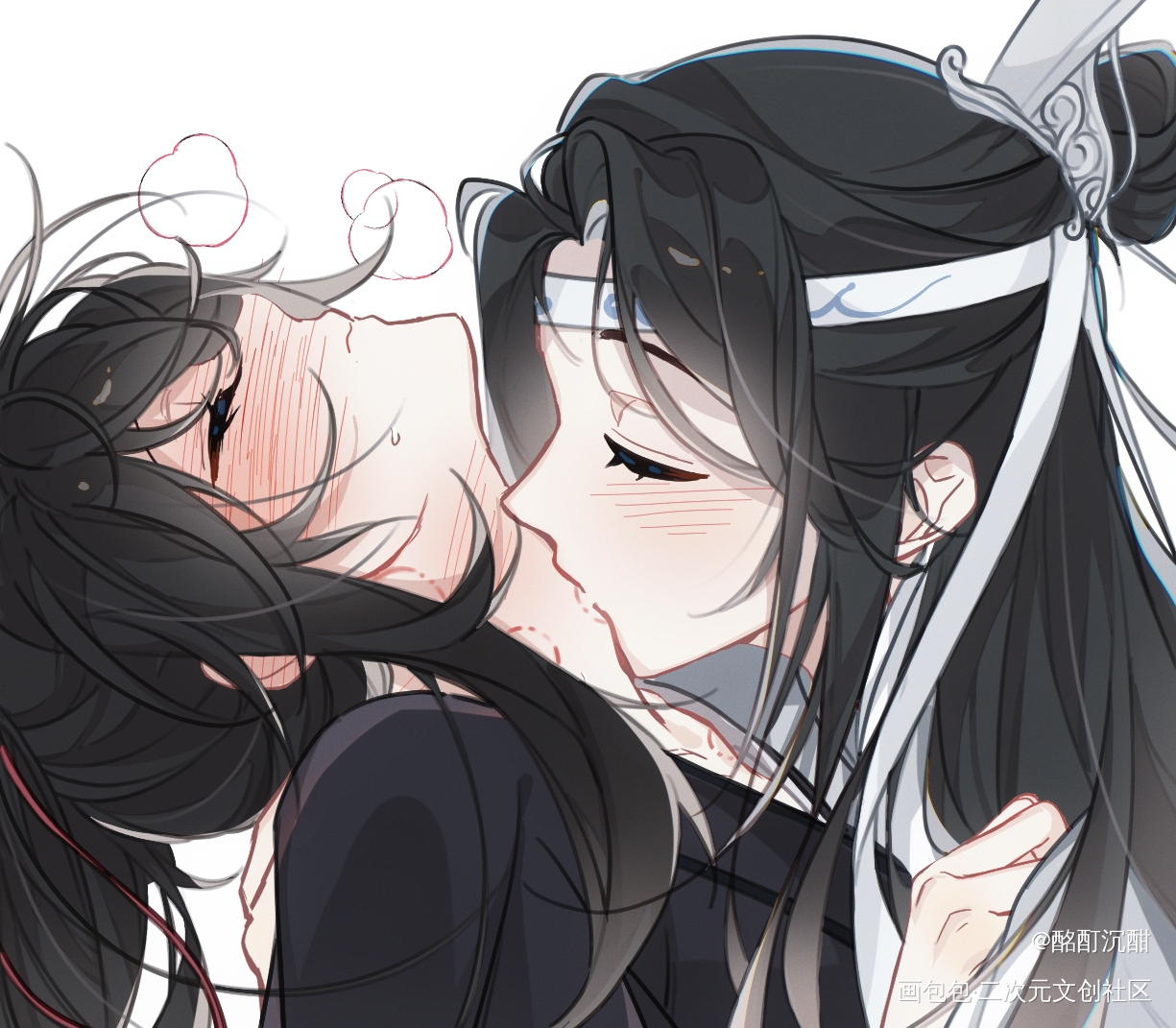 亲吻_魔道祖师忘羡绘画作品
