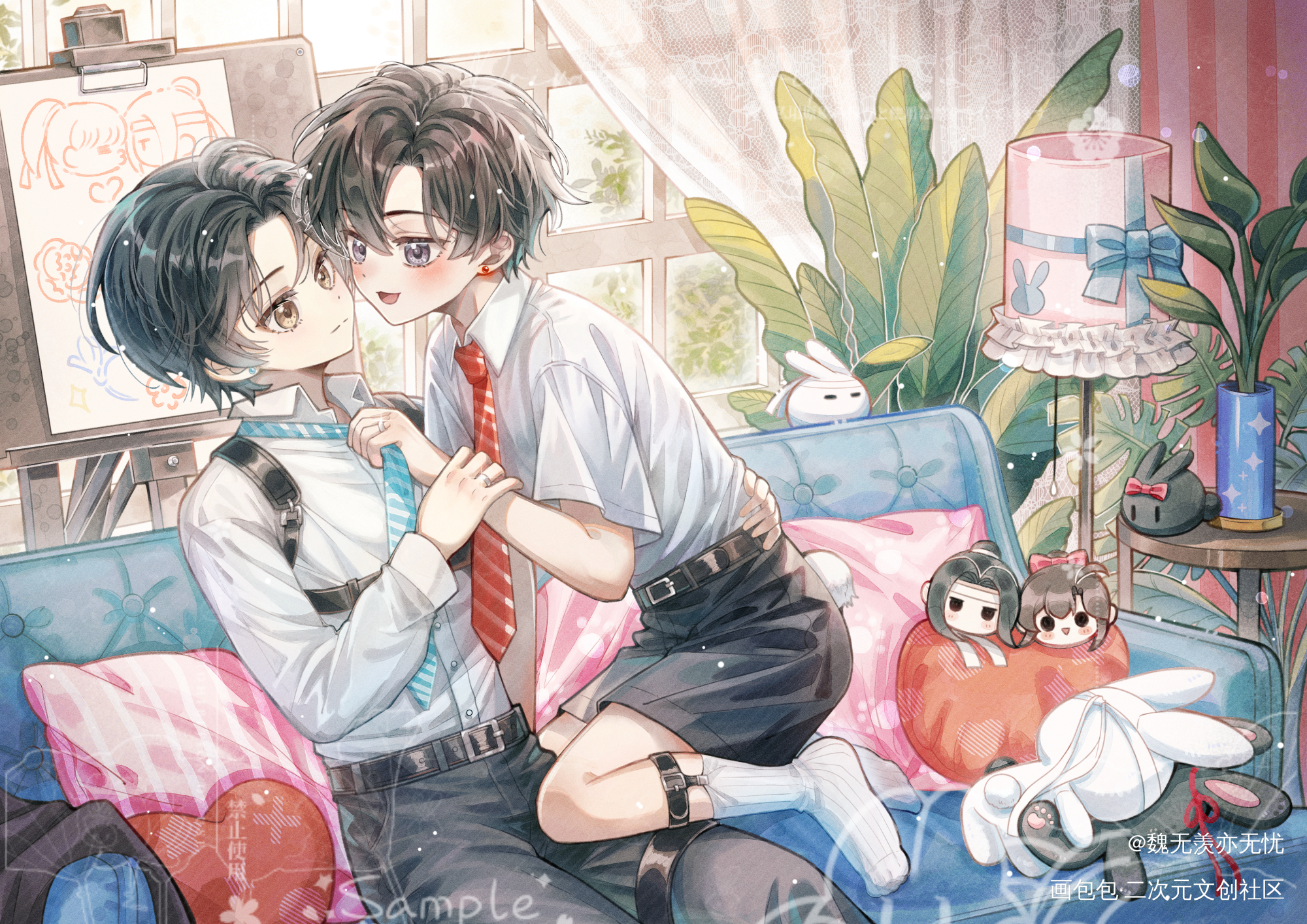 正太忘羡_魔道祖师蓝忘机魏无羡绘画作品