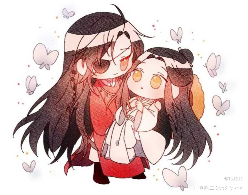 QQ的六小只😍_人渣反派自救系统天官赐福魔道祖师沈清秋洛冰河谢怜花城蓝忘机魏无羡绘画作品