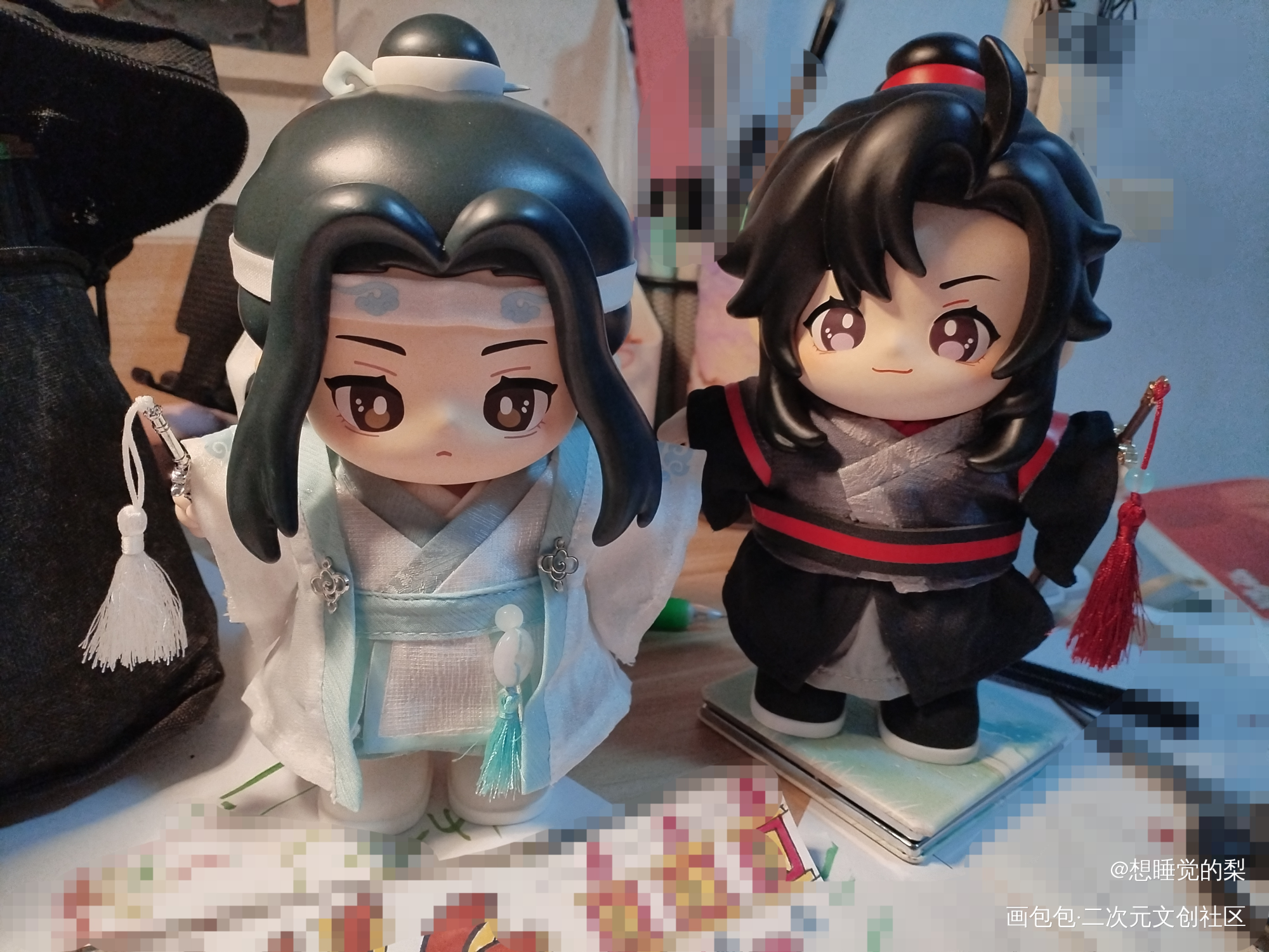 晒娃_魔道祖师蓝忘机魏无羡绘画作品